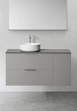 VANITY UNIT SHAPE 1100 (800 WITH SIDE CABINET SOFTCLOSE 300) GREY