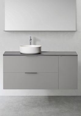 VANITY UNIT SHAPE 1200 (900 WITH SIDE CABINET SOFTCLOSE 300) GREY