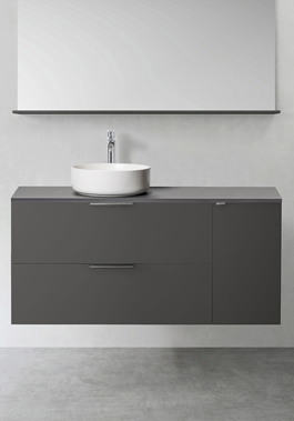 VANITY UNIT SHAPE 1200 (900 WITH SIDE CABINET PUSH 300) ANTHRACITE