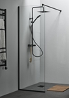 SHOWER WALL IGLOO PRO I-WALL 90 CLEAR GLASS BLACK