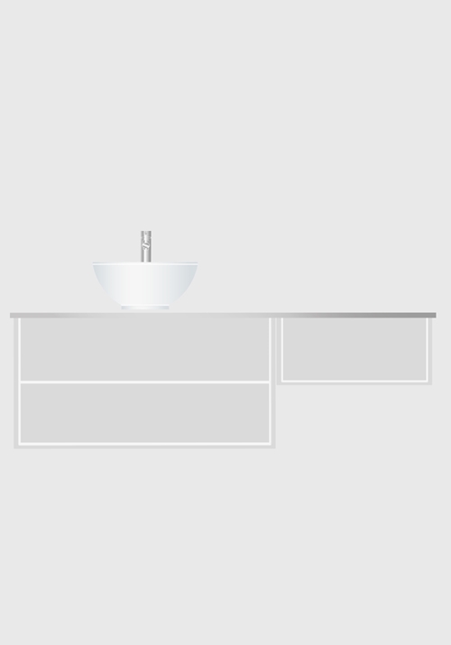 UNDERCABINET EDGE 1600 1000 WITH 600 MODULE WHITE