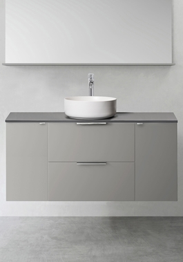 VANITY UNIT SHAPE 1200 (600 WITH 2 PCS SIDE CABINET SOFTCLOSE 300) GREY
