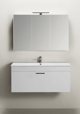 Vanity Cabinet Go 1 Drawer With Basin And Mirror Cabinet  White 1000