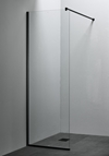 SHOWER WALL IGLOO PRO I-WALL 90 CLEAR GLASS BLACK