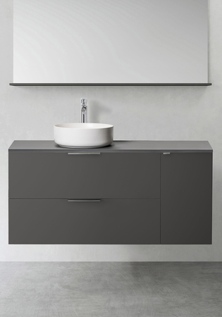 Vanity Unit Shape 1200 (900 With Side Cabinet Softclose 300) Anthracite