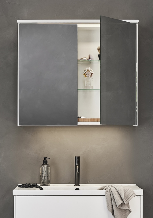 EDGE MIRROR CABINET 800 WHITE