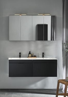 VANITY CABINET GO 2X1 DRAWERS WITH BASIN BLACK 1200