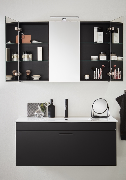 GO 1000 COMPL WITH MIRROR CABINET BLACK