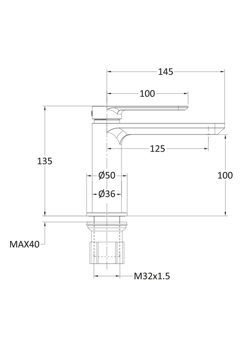 BASIN MIXER SLIM BLACK