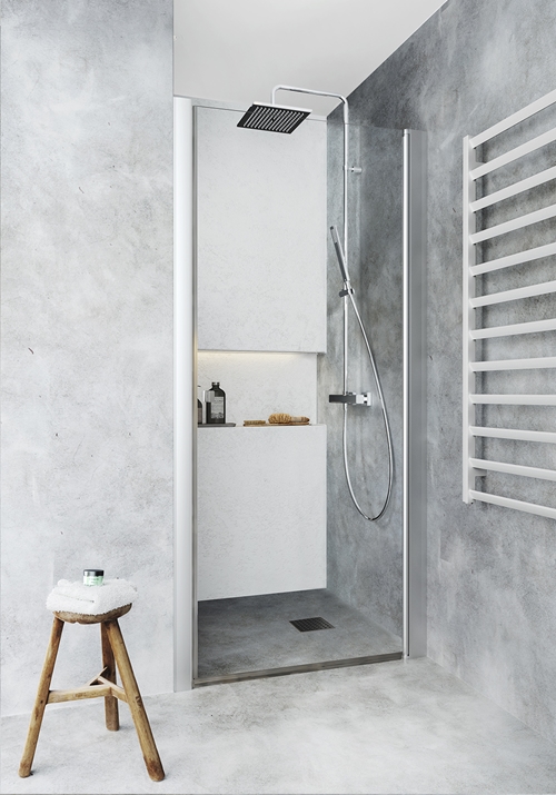 SHOWER DOOR IGLOO PRO 95 NICHE 930-1030MM CLEAR GLASS ALUMINIUM