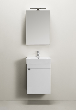 VANITY CABINET GO 1 DOOR WITH BASIN AND MIRROR CABINET  WHITE 450