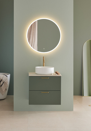 Under Cabinet Haze 2 Drawers 600 Green With Countertop And Basin