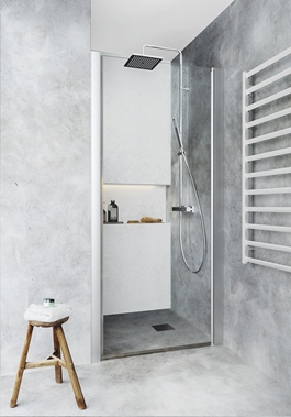 SHOWER DOOR IGLOO PRO 105 NICHE 1030-1130MM CLEAR GLASS ALUMINIUM