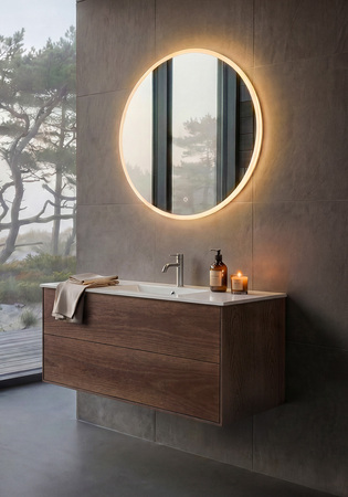 Tvättställskåp Edge Smoked Oak 1000 With Basin