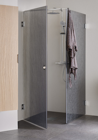 Shower Corner Infinity Lace Combi Door/Wall 80X80 Chrome