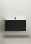 VANITY CABINET GO 2 DRAWERS BLACK 1000 WITH BASIN