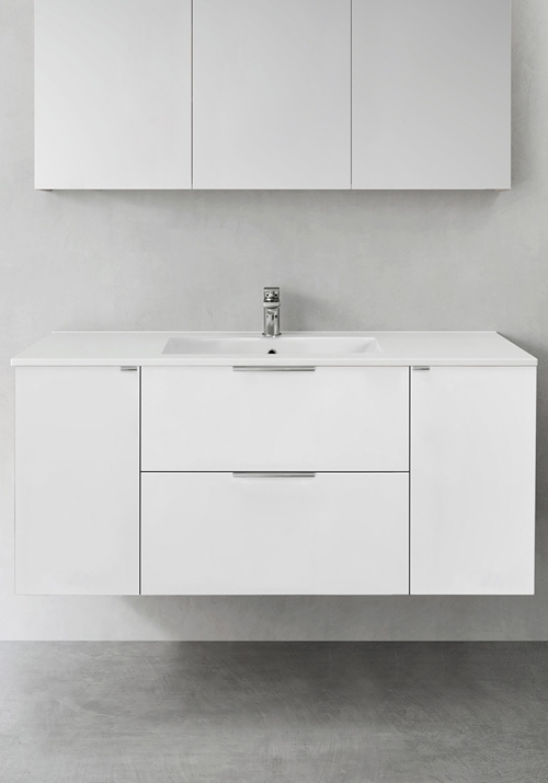 VANITY UNIT SHAPE 1200C WHITE WITH BASIN