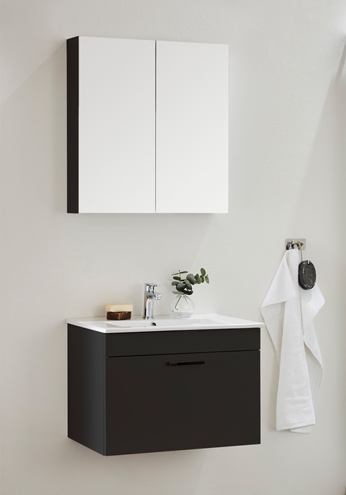 GO MIRROR CABINET 600 BLACK