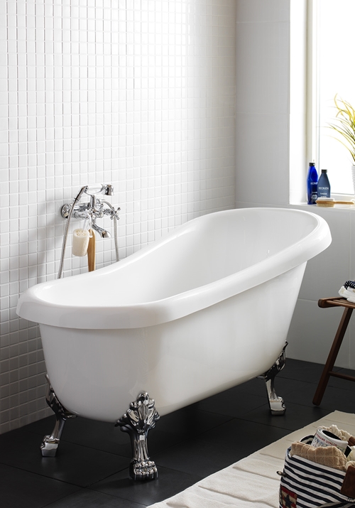 CLASSIC TUB WHITE INCL LIONFEET AND DRAIN