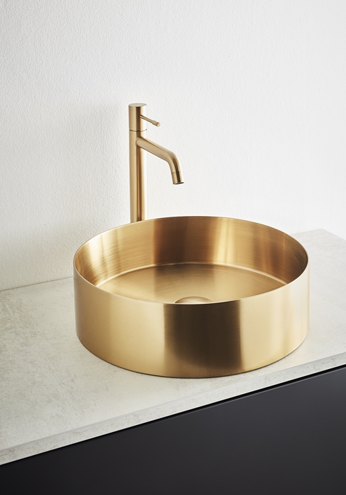 BASIN CIRCLE STEEL BRUSHED BRASS