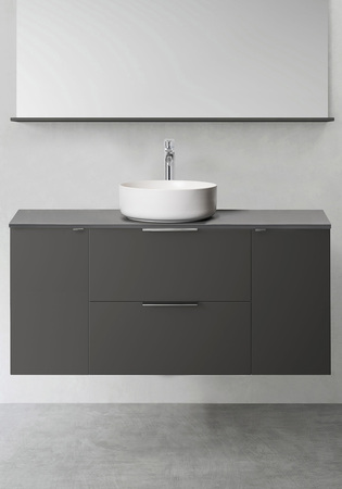 Vanity Unit Shape 1200 (600 With 2 Pcs Side Cabinet Push 300) Anthracite