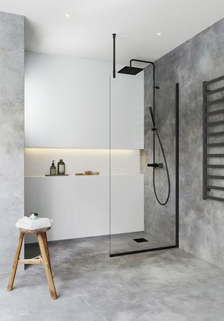 Shower Wall Igloo Pro I-Wall 100 Clear Glass Black