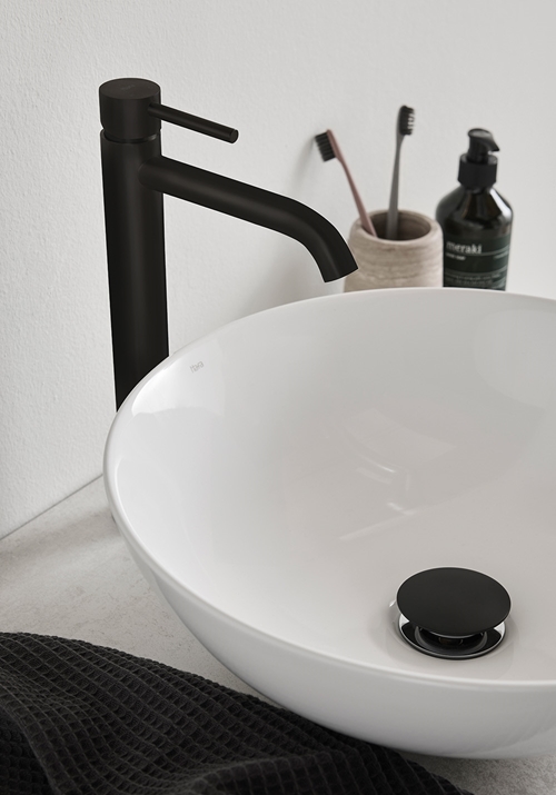 BASIN MIXER WIND HIGH BLACK
