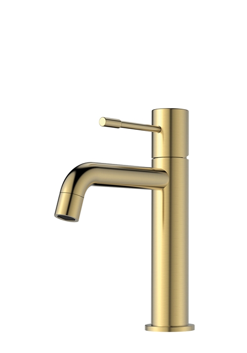 BASIN MIXER FINE LOW MATTE BRUSHED BRASS