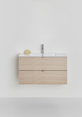 UNDER CABINET GO 2 DRAWERS LIGHT OAK 800 WITH BASIN