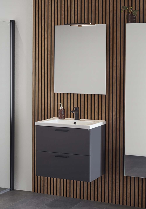 VANITY UNIT SHAPE 600 ANTRACIT WITH BASIN