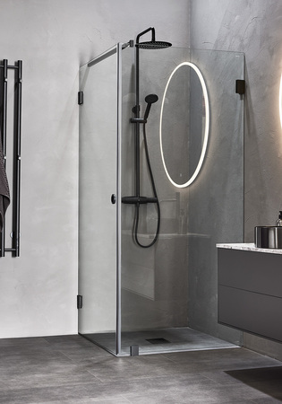 Shower Corner Infinity Combi Door/Wall 90X80 Black