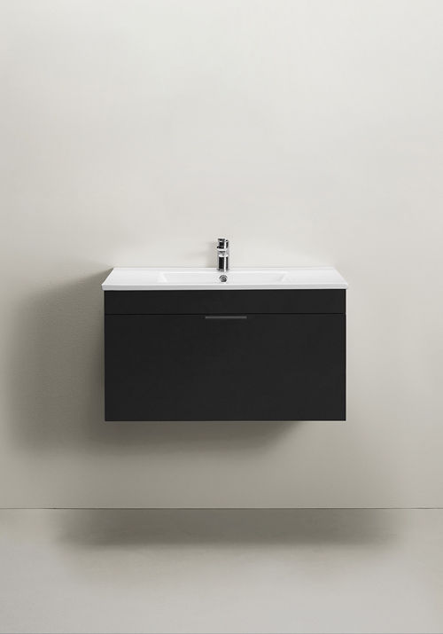 VANITY CABINET GO 1 DRAWER WITH BASIN BLACK 800