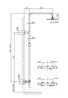 SHOWER COLUMN FINE 150CC BRASS W Ø200 SHOWER HEAD