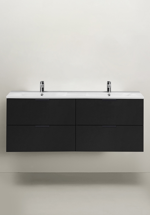 VANITY CABINET GO 2X2 DRAWERS BLACK 1200D WITH BASIN