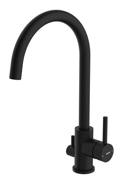 KITCHEN FAUCET RISE STAINLESS STEEL BLACK WITH DISHWASHER SHUT OFF VALVE