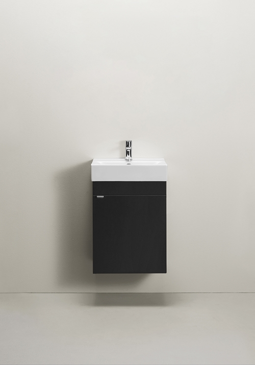 VANITY CABINET GO 1 DOOR WITH BASIN BLACK 450