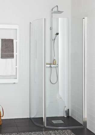 Corner Shower Original Round 90X90 Chrome Clear Glass