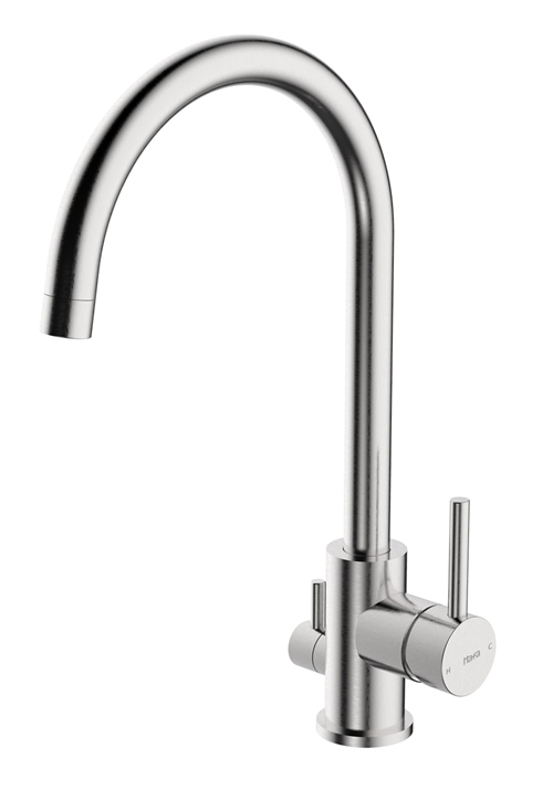 KITCHEN FAUCET RISE BRUSHED STAINLESS STEEL WITH DISHWASHER SHUT OFF VALVE