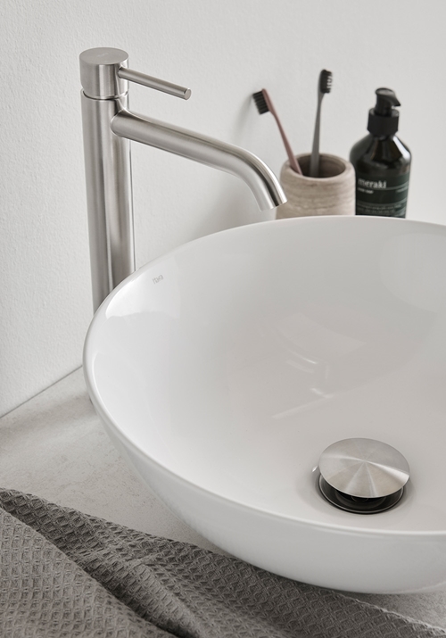 BASIN MIXER WIND HIGH SS BRUSHED