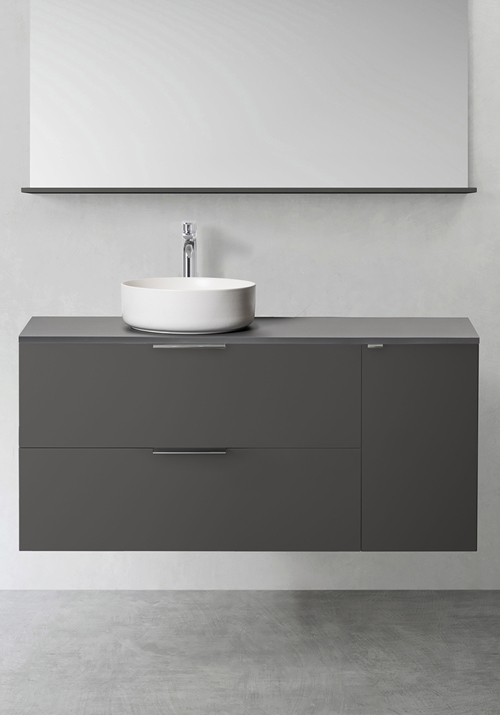 VANITY UNIT SHAPE 1200 (900 WITH SIDE CABINET PUSH 300) ANTHRACITE