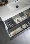 VANITY CABINET GO 2 DRAWERS BLACK 1000 WITH BASIN