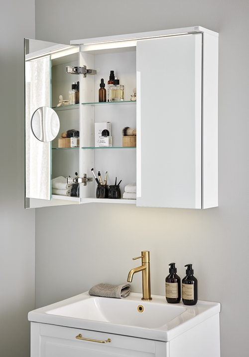 EDGE MIRROR CABINET 800 WHITE