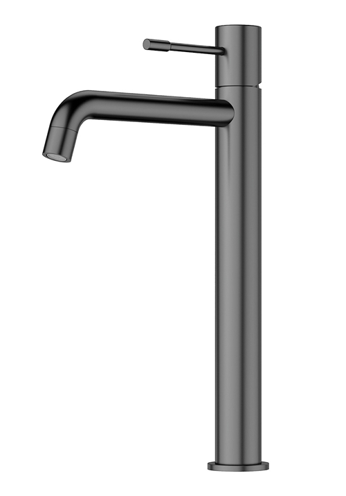 BASIN MIXER FINE HIGH BRUSHED BLACK CHROME