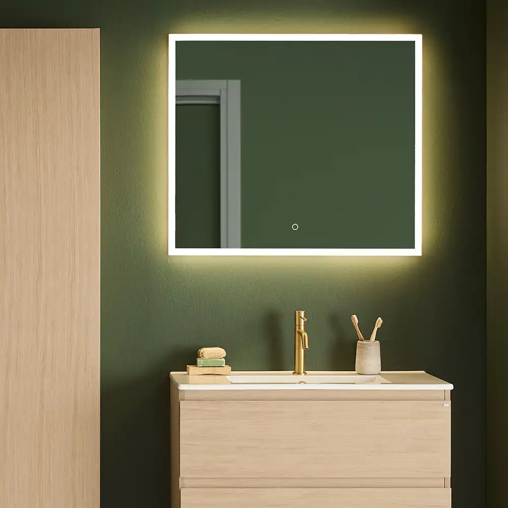 Store Square mirror with LED lighting