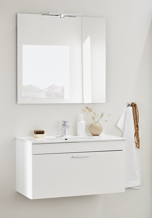 VANITY CABINET GO 1 DRAWER WITH BASIN WHITE 800