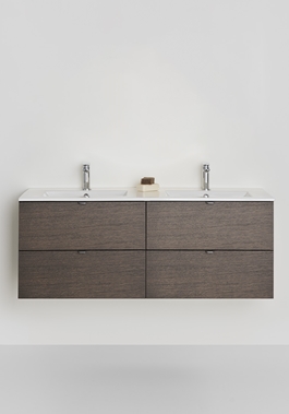 UNDER CABINET GO 2X2 DRAWERS DARK OAK 1200D WITH BASIN