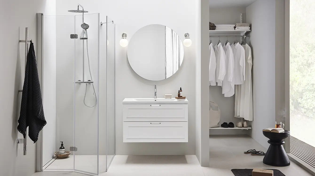 Igloo Pro folding shower with Grace bathroom furniture