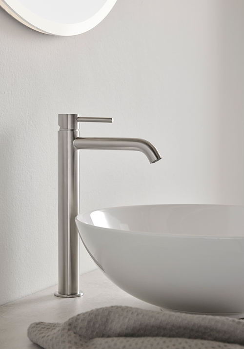 BASIN MIXER WIND HIGH SS BRUSHED