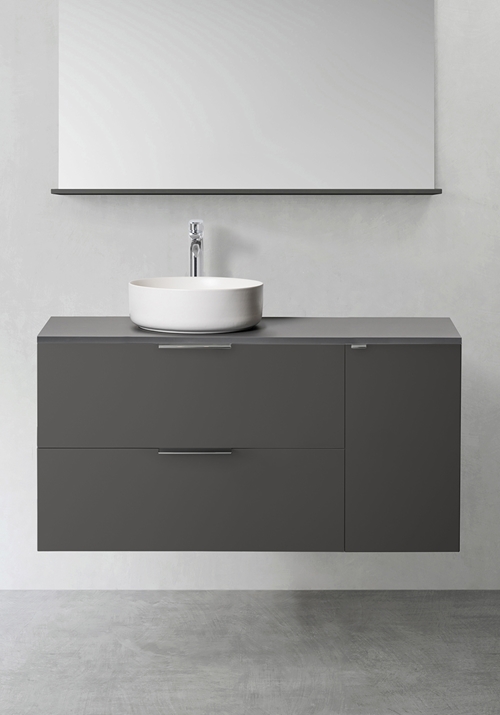 VANITY UNIT SHAPE 1100 (800 WITH SIDE CABINET PUSH 300) ANTHRACITE