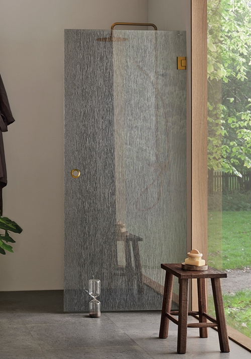 SHOWER DOOR INFINITY LACE 80 BRASS